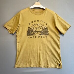 Mountain Hardwear Mens Graphic T Shirt Mustard Yellow Outdoor Size L